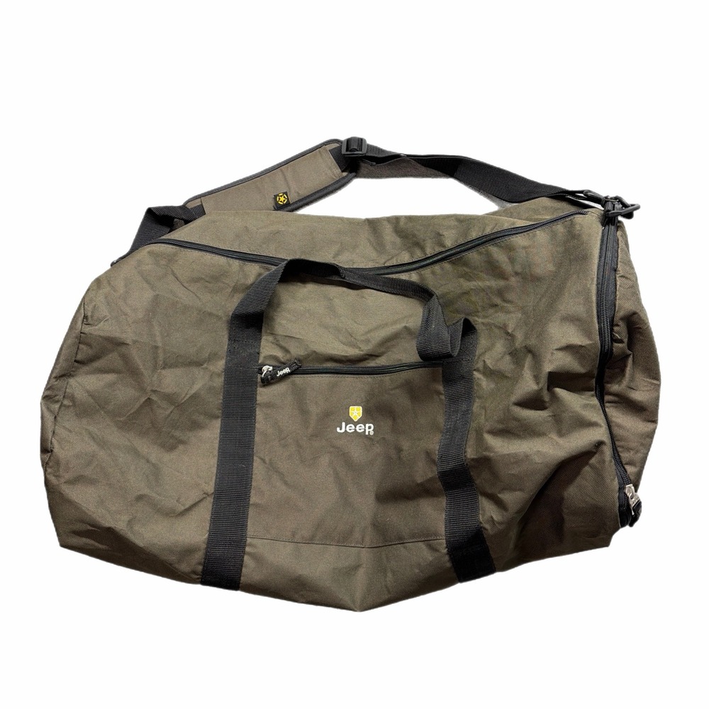 Jeep Duffel Bag Olive Green Canvas Travel Gym Weekender Logo Cargo Bag large